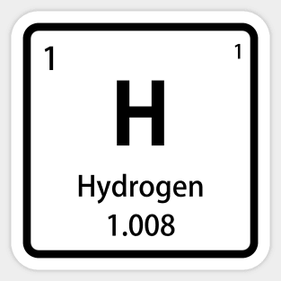 Black Hydrogen Element Tile - Periodic Table Sticker